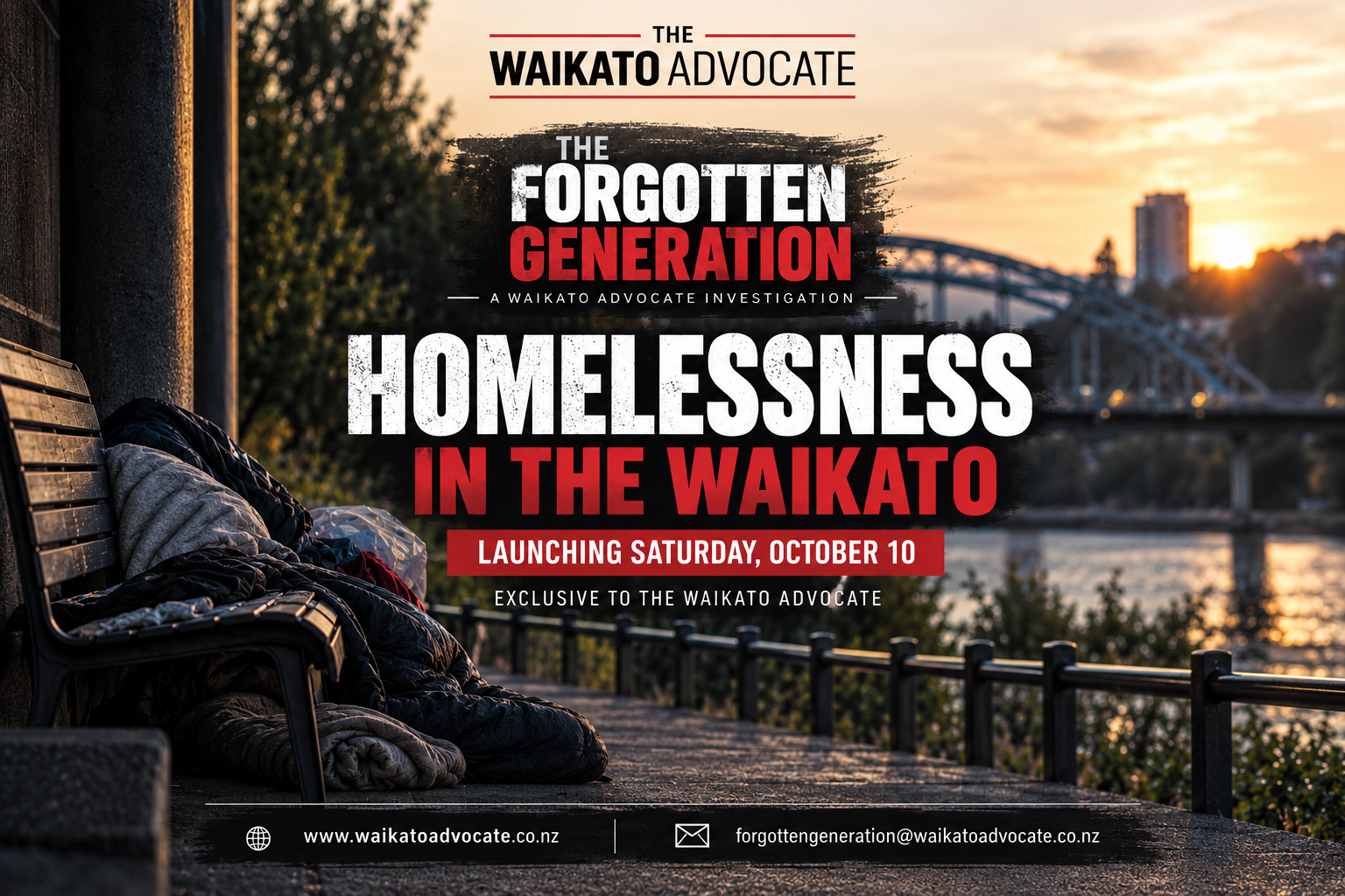 The Forgotten Generation: Homelessness in the Waikato — The Waikato Advocate investigation launching Saturday, October 10